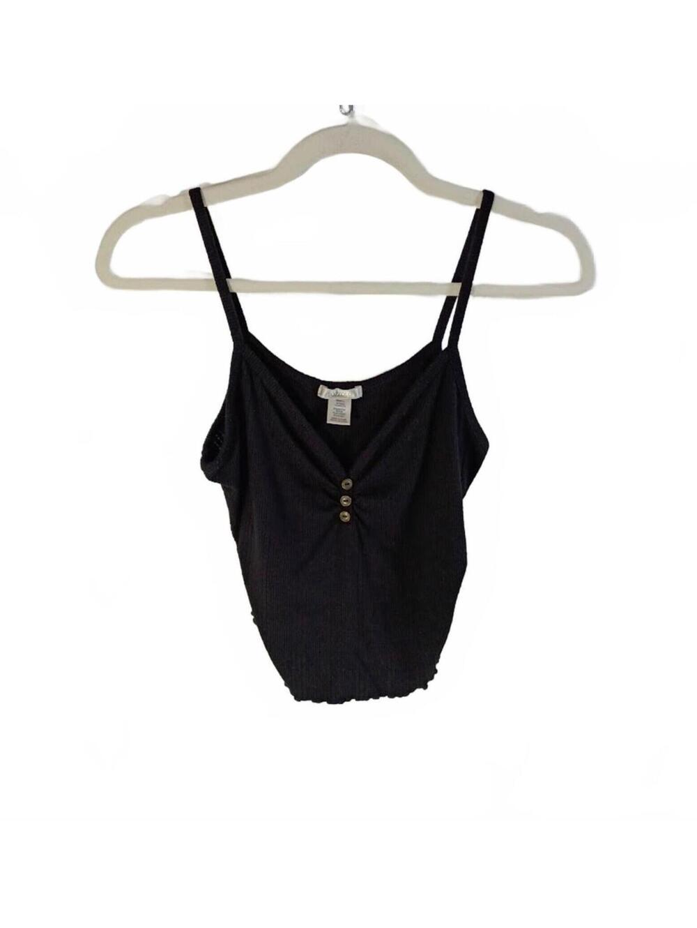 Bozzolo Black Ribbed Cropped Camisole SIze Small